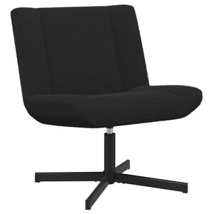 vidaXL Chaise pivotante Noir 63 x 75 x 76 cm Peau de mouton
