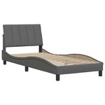 vidaXL Cadre de lit sans matelas Hanko gris foncé 90x200 cm tissu