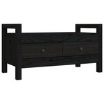 vidaXL Banc d'entrée Noir 80x40x43 cm Bois de pin massif
