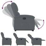 vidaXL Fauteuil inclinable Gris foncé Velours