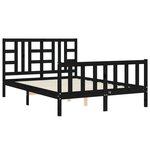 vidaXL Cadre de lit sans matelas noir 140x190 cm bois de pin massif