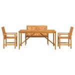 vidaXL Ensemble de salle à manger pour jardin 4 Pièces Marron