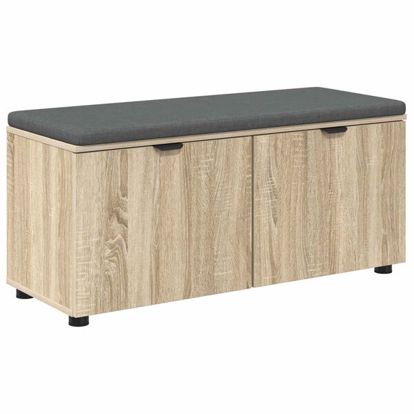 vidaXL Banc d'entrée avec coussin Chêne Sonoma 100 x 38 x 46 cm