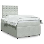 vidaXL Sommier à lattes de lit et matelas gris clair 120x190cm velours