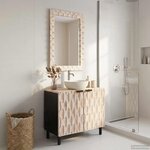 vidaXL Ensembles de salle de bain avec stockage Finition Lavage Blanc