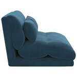 vidaXL Fauteuil de sol ajustable Bleu Velours