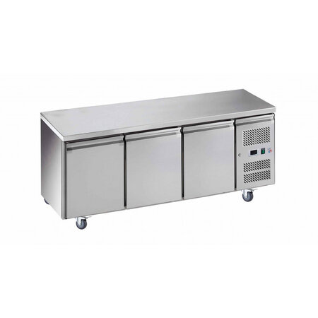 Desserte refrigeree inox centrale -18/-22°c - r290 - inox3pleine x700xmm