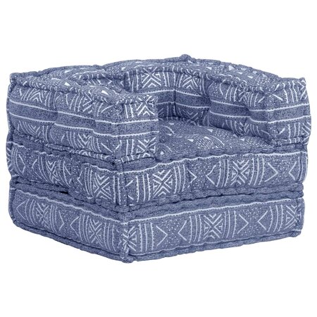 vidaXL Pouf modulaire Indigo Tissu