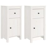 vidaXL Buffets 2 Pièces blanc 40x35x80 cm bois massif de pin