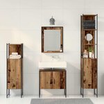 vidaXL Ensemble de mobilier de salle de bain avec porte 4 Pièces Marron