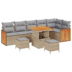 vidaXL Ensemble de canapé de jardin 11 Pièces Beige et Gris clair