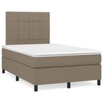 vidaXL Sommier à lattes de lit matelas et LED taupe 120x190 cm tissu