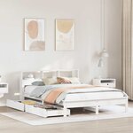 vidaXL Lit bibliothèque sans matelas blanc 150x200 cm bois pin massif