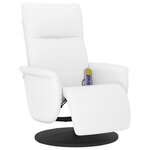vidaXL Fauteuil inclinable de massage repose-pieds blanc similicuir