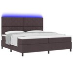 vidaXL Lit à ressorts avec matelas Marron foncé 200 x 200 cm tissu