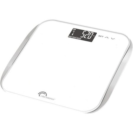 LITTLE BALANCE 8227 IMC Wave, Pese-personne électronique, IMC (Indice Masse Corporelle), 180 Kg/ 100 g, Multi-utilisateurs, Blanc