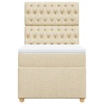 vidaXL Sommier à lattes de lit avec matelas Crème 100x200 cm Tissu