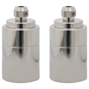 vidaXL Douilles de lampe 2 Pièces nickel satiné E27