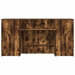 vidaXL Bureau de réception chêne fumé 200x50x103 5cm bois d'ingénierie