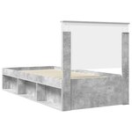 vidaXL Cadre de lit avec tête de lit Gris Béton 75 x 190 cm Pin massif