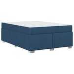vidaXL Cadre de lit avec matelas Bleu 140 x 200 cm tissu