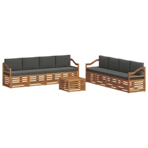 vidaXL Ensembles de canapés avec coussin 9 Pièces Naturel et Anthracite