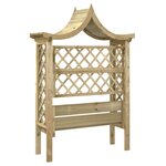 vidaXL Pergola de jardin avec toit et banc Bois de pin imprégné