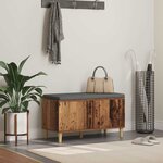 vidaXL Banc d'entrée avec coussin Bois ancien 80 x 38 x 46 cm