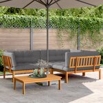 vidaXL Salon palette de jardin avec coussins 4Pièces bois d'acacia massif
