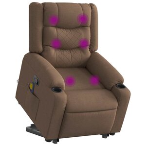 vidaXL Fauteuil de massage inclinable Marron Tissu