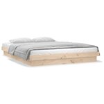 vidaXL Cadre de lit à LED sans matelas 200x200 cm bois massif
