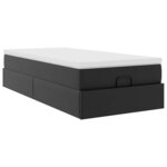 VidaXL Cadre de lit ottoman avec matelas noir 90x200 cm similicuir