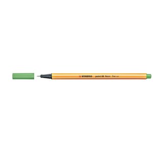 Stylo-Feutre POINT 88 Pointe Fine 0 4 mm Vert FLUO x 10 STABILO
