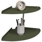 vidaXL Étagère flottante avec étagère 2 Pièces Vert olive 30 x 30 x 2 cm
