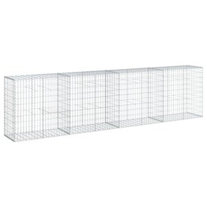 vidaXL Panier gabion avec couvercle 400x50x100 cm fer galvanisé