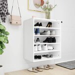 vidaXL Armoire à chaussures Blanc 60x35x70 cm Bois d’ingénierie