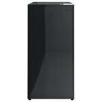 Vidaxl buffet noir brillant 80x36x75 cm aggloméré
