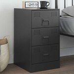 vidaXL Table de chevet noir 34 5x39x62 cm acier