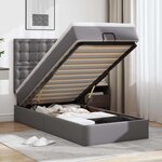 VidaXL Lit ottoman avec matelas gris 100x200 cm similicuir