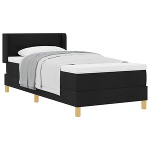 vidaXL Lit à ressorts avec tête de lit Noir 200 x 90 cm tissu
