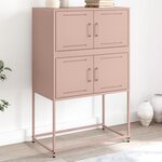 vidaXL Buffet rose 68 5x38 5x107 cm acier