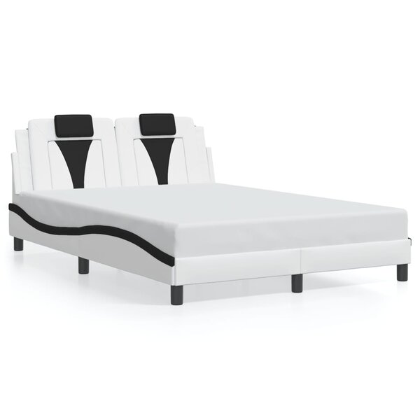 vidaXL Cadre de lit sans matelas blanc et noir 140x200 cm similicuir