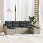vidaXL Ensemble de canapé de jardin 5 Pièces Gris clair 233 x 117 x 85 cm