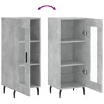 vidaXL Buffet Gris béton 34 5x34x90 cm Bois d'ingénierie