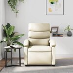 vidaXL Fauteuil inclinable de massage Crème Similicuir