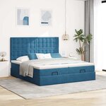 vidaXL Cadre de lit ottoman avec matelas bleu foncé 200x200 cm velours
