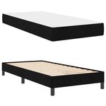vidaXL Lit à ressorts avec matelas Noir 90 x 200 cm tissu
