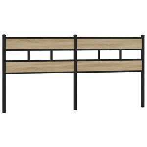 vidaXL Tête de lit de remplacement chêne sonoma 193 cm fer et bois d’ingénierie