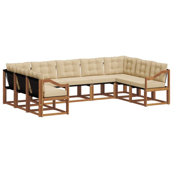 vidaXL Ensemble de canapés d'extérieur 9 Pièces Naturel et Beige