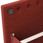 Vidaxl lit avec matelas et éclairage usb rouge bordeaux tissu 90x200cm